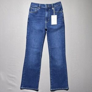 FRAME The Reboot Crop Femma Jeans Womens 25 Blue High Rise Bootcut Medium Wash